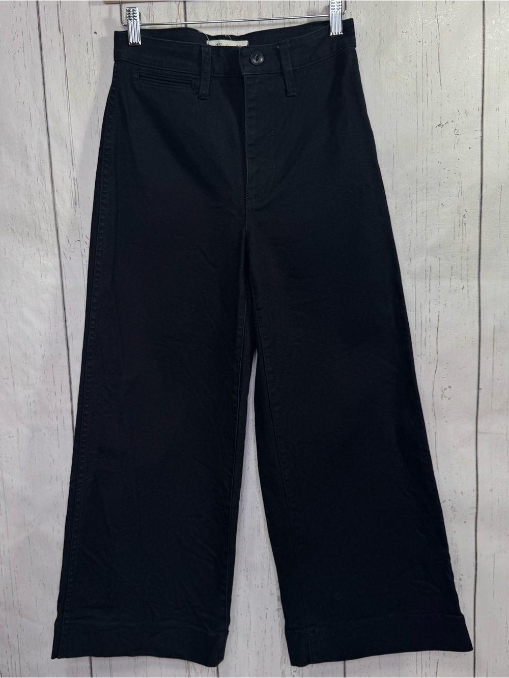 Madewell Black Wide Leg Crop Jeans Size 24 High Rise Minimalist Streetwear